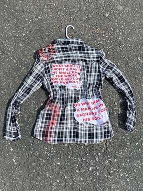 1/1 custom Gap x Mark 3:36 flannel with Cybersiglism details